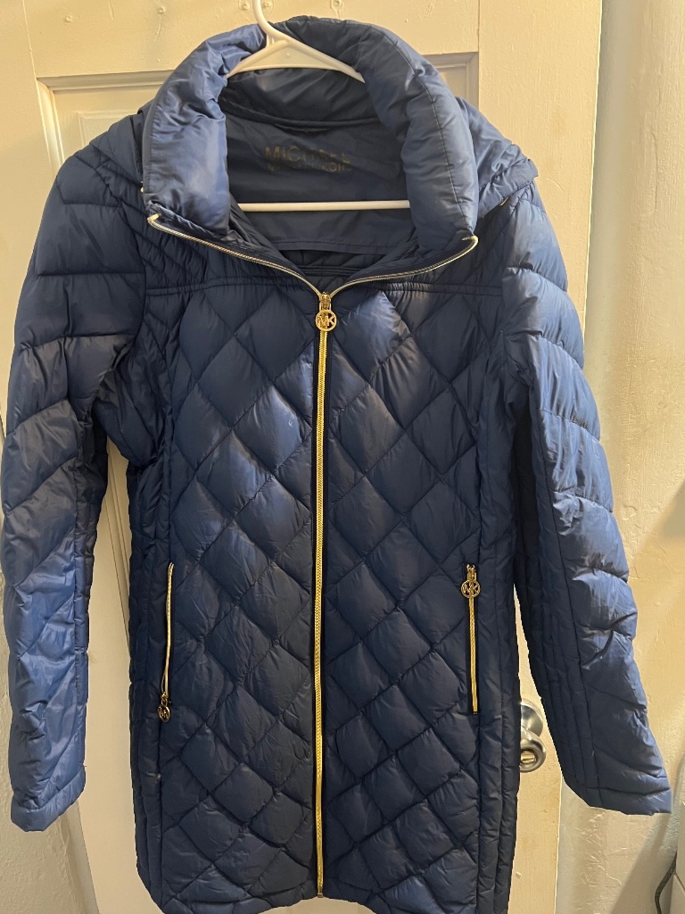 Michael Kors Longline Diamond Quilted Puffer Coat